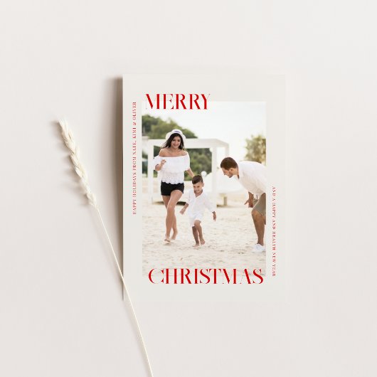Frohe Weihnachtskarte mit Foto Feiertagskarte