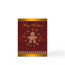 Frohe Weihnachtskarte mit Gingerbread Men