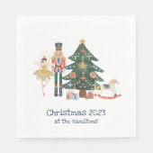 Frohe Weihnachtskarte mit Nutcracker-Zeichen Serviette (Vorderseite)