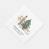 Frohe Weihnachtskarte mit Nutcracker-Zeichen Serviette (Ecke)