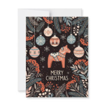 Frohe Weihnachtskarte mit Ornamenten