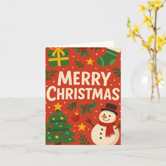 Frohe Weihnachtskarte mit Snowman Karte (Gelbe Blume)