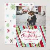Frohe Weihnachtskarte mit Vintager Farbpalette Feiertagskarte (Vorne/Hinten)