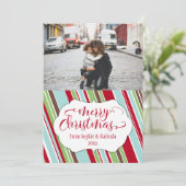 Frohe Weihnachtskarte mit Vintager Farbpalette Feiertagskarte (Stehend Vorderseite)