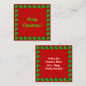 Frohe Weihnachtskarte Mitteilungskarte (Vorne/Hinten)