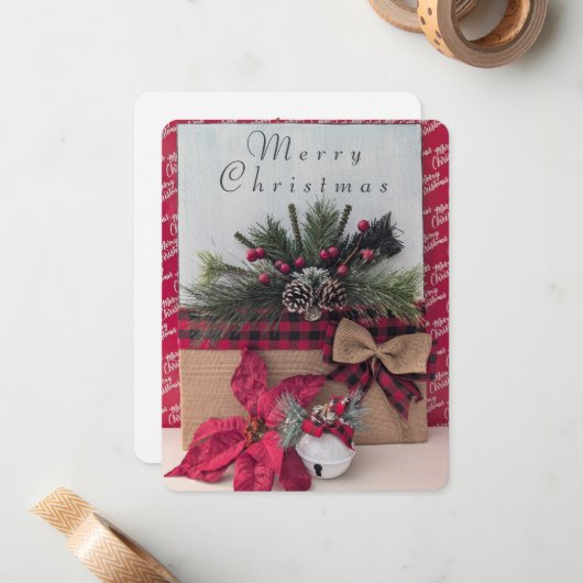 Frohe Weihnachtskarte Mitteilungskarte (Vorderseite/Rückseite Beispiel)