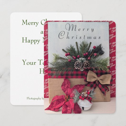 Frohe Weihnachtskarte Mitteilungskarte (Vorne/Hinten)