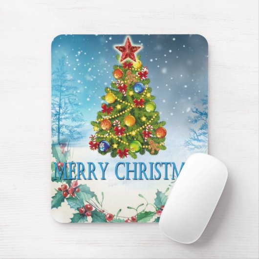 Frohe Weihnachtskarte Mousepad (Mit Mouse)
