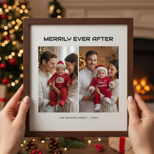 Frohe Weihnachtskarte nach einer gemütlichen Famil Feiertagskarte