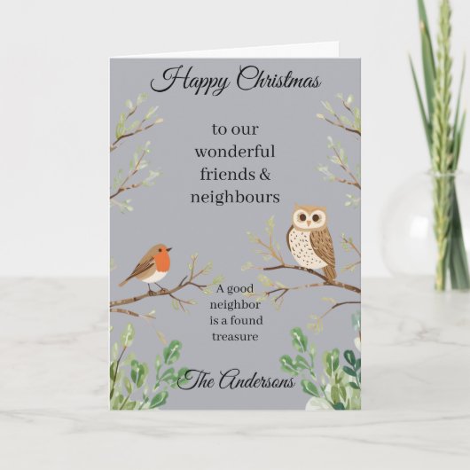 Frohe Weihnachtskarte Nachbarn und Freunde Karte (Vorderseite)