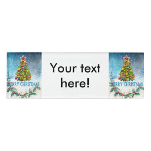 Frohe Weihnachtskarte Namenschild