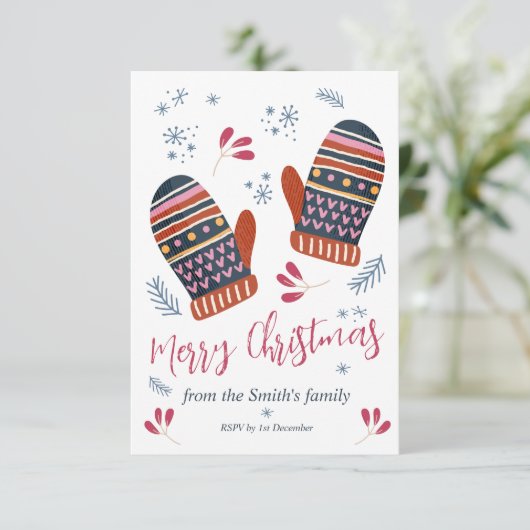 Frohe Weihnachtskarte niedlich und gemütlich perso (Stehend Vorderseite)