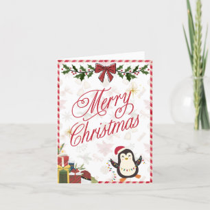 Frohe Weihnachtskarte - Niedlicher Pinguin Feiertagskarte