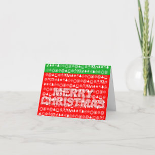 Frohe Weihnachtskarte Ornament Icon Red Feiertagskarte