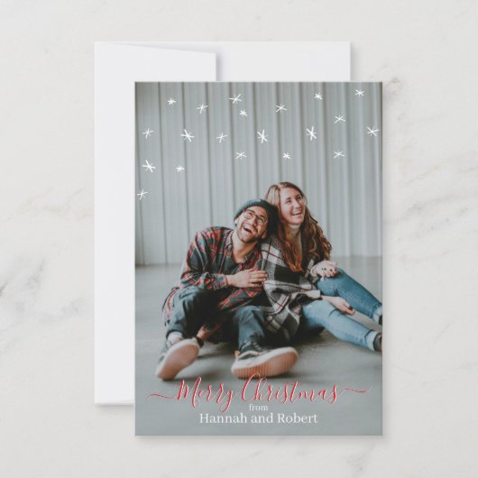 Frohe Weihnachtskarte Personalisiert Dankeskarte (Vorderseite)