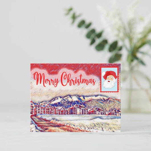 Frohe Weihnachtskarte Postkarte (Stehend Vorderseite)