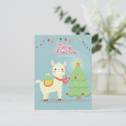 Frohe Weihnachtskarte Postkarte (Stehend Vorderseite)