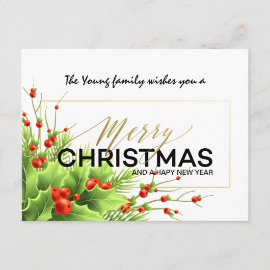 Frohe Weihnachtskarte Postkarte (Vorderseite)