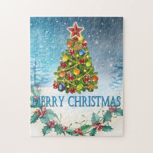 Frohe Weihnachtskarte Puzzle (Vertikal)