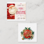 Frohe Weihnachtskarte Quadratische Visitenkarte (Vorne/Hinten)