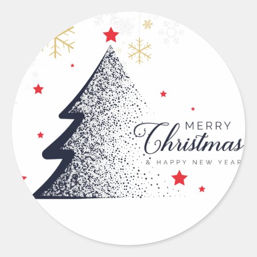 Frohe Weihnachtskarte Runder Aufkleber (Vorderseite)