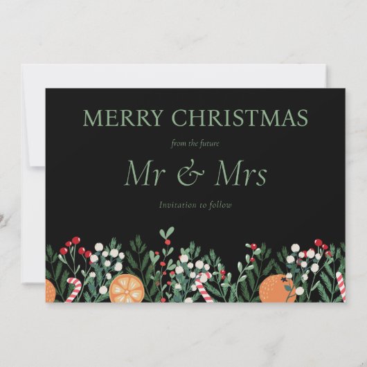 Frohe Weihnachtskarte Save the Date (Rückseite)