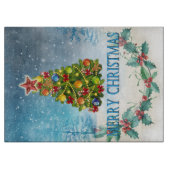 Frohe Weihnachtskarte Schneidebrett (Vorderseite)