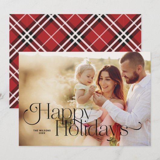 Frohe Weihnachtskarte Schwarz Einladung (Vorne/Hinten)