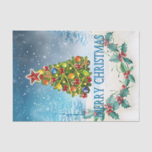 Frohe Weihnachtskarte Seidenpapier