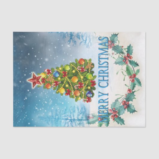 Frohe Weihnachtskarte Seidenpapier (Vorderseite)
