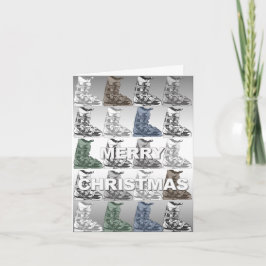 Frohe Weihnachtskarte Ski Boot Winter Sport Tall Feiertagskarte
