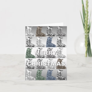Frohe Weihnachtskarte Ski Boot Winter Sport Tall Feiertagskarte