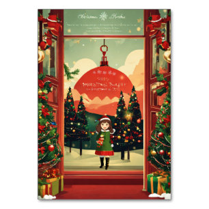 Frohe Weihnachtskarte Tischnummer