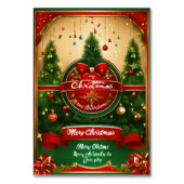 Frohe Weihnachtskarte Tischnummer (Vorderseite)