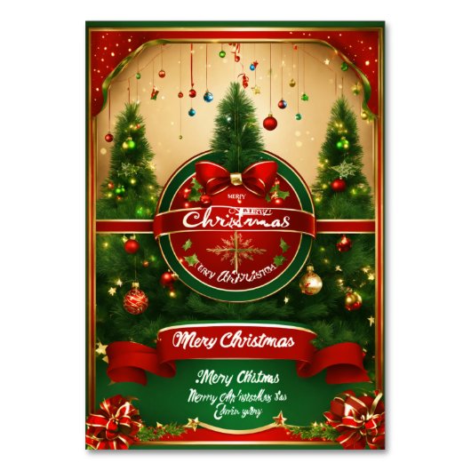 Frohe Weihnachtskarte Tischnummer (Vorderseite)