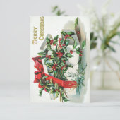 Frohe Weihnachtskarte Vintag Einladung (Stehend Vorderseite)