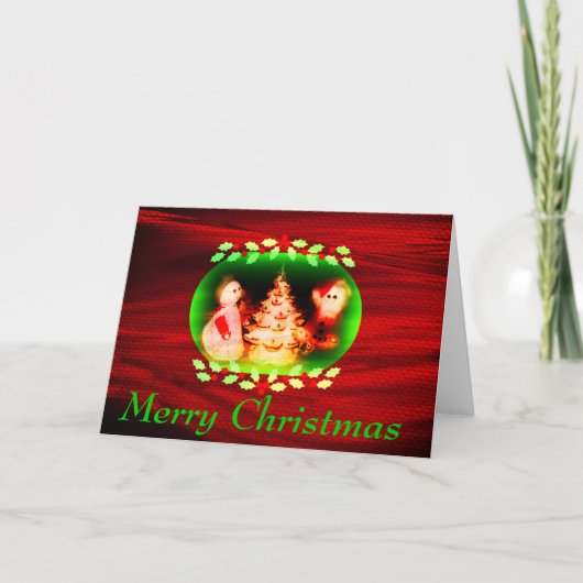 Frohe Weihnachtskarte Vintag Feiertagskarte (Vorderseite)