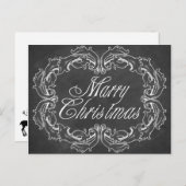 Frohe Weihnachtskarte Vintage Tafel Feiertagspostkarte (Vorne/Hinten)