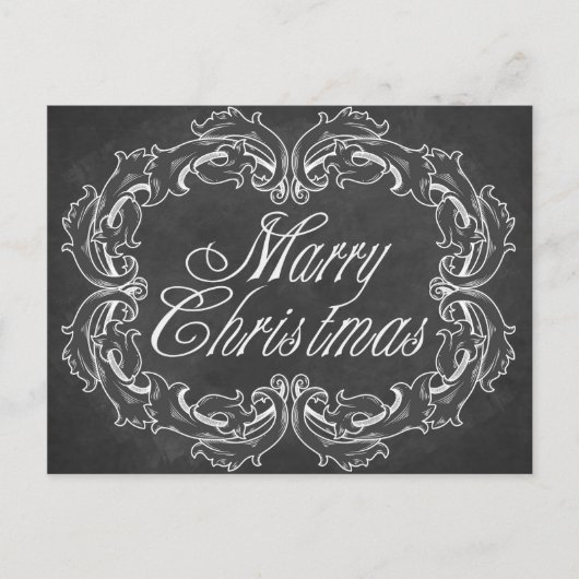 Frohe Weihnachtskarte Vintage Tafel Feiertagspostkarte (Vorderseite)