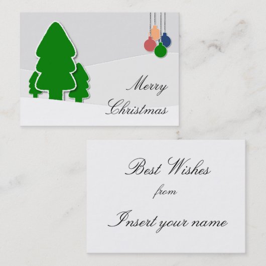 Frohe Weihnachtskarte Visitenkarte (Vorne/Hinten)