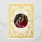 Frohe Weihnachtskarte Vorlage Jugendstil bearbeitb (Vorderseite)