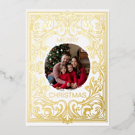 Frohe Weihnachtskarte Vorlage Jugendstil bearbeitb (Vorderseite)