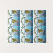 Frohe Weihnachtskarte Wandteppich (Vorderseite (Horizontal))