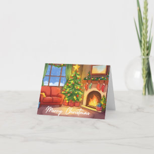 Frohe Weihnachtskarte   Wasserfarben-Feiertagskart Feiertagskarte