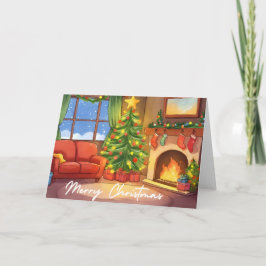 Frohe Weihnachtskarte | Watercolor Urlaubskarte Feiertagskarte