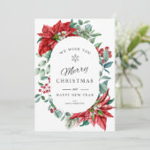 Frohe Weihnachtskarte Weihnachtspoinsettia Rahmen Feiertagskarte (Stehend Vorderseite)