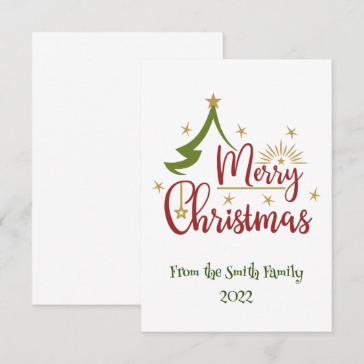 Frohe Weihnachtskarte White (Vorne/Hinten)