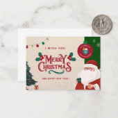 Frohe Weihnachtskarte ( Wunschkarte ). Mitteilungskarte (Vorderseite/Rückseite Beispiel)