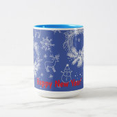 Frohe Weihnachtskarte Zweifarbige Tasse (Mittel)