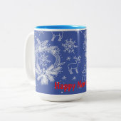 Frohe Weihnachtskarte Zweifarbige Tasse (Vorderseite Links)
